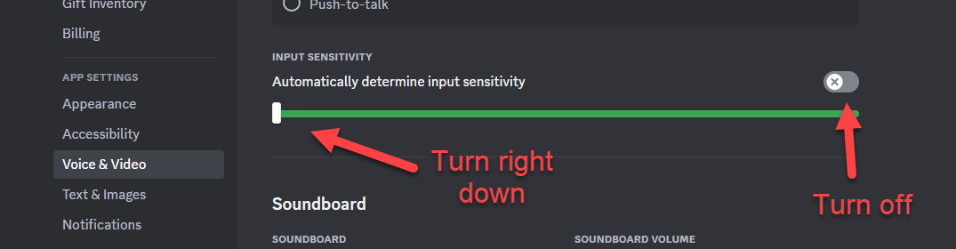 Discord audio settings 1/2